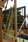 Chaos! Ladders, posts, scaffolding,...