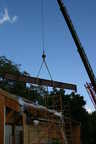 Maneuvering the beam into place....