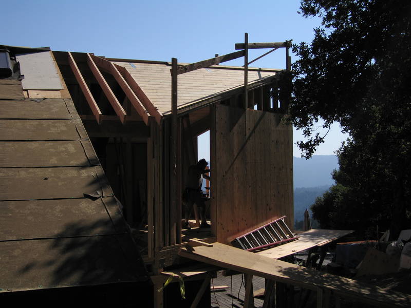 The north roof from outside - the 2x4...