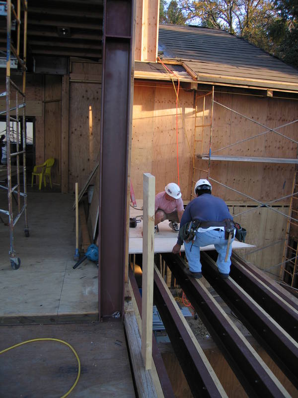 Finishing the subfloor for the east deck...