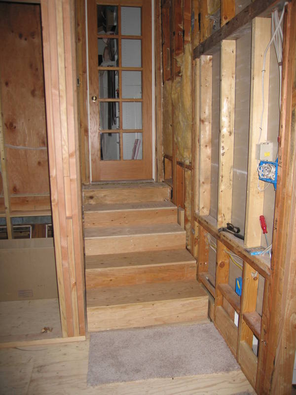 These stairs back up to the closet were...