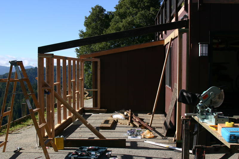 Starting the roof joists (Thanksgiving Day)