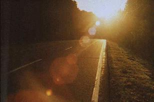 Sunrise on the road